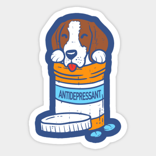 Antidepressant cute beagles dogs Sticker